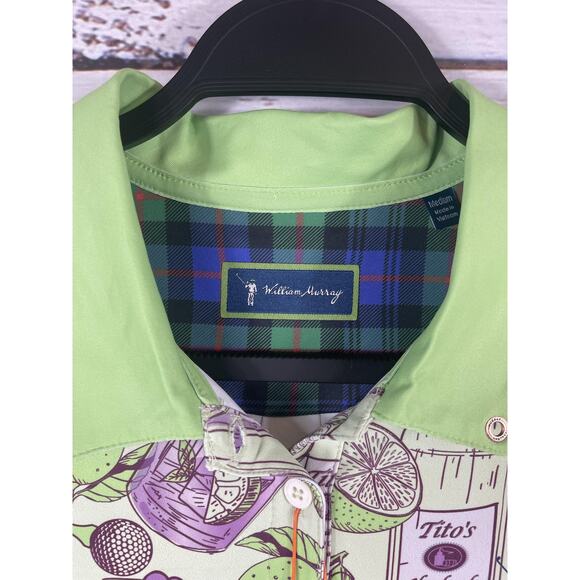William Murray Shirt Womens Medium Green Tito's Transfusion Vodka Polo Golf - Picture 3 of 13